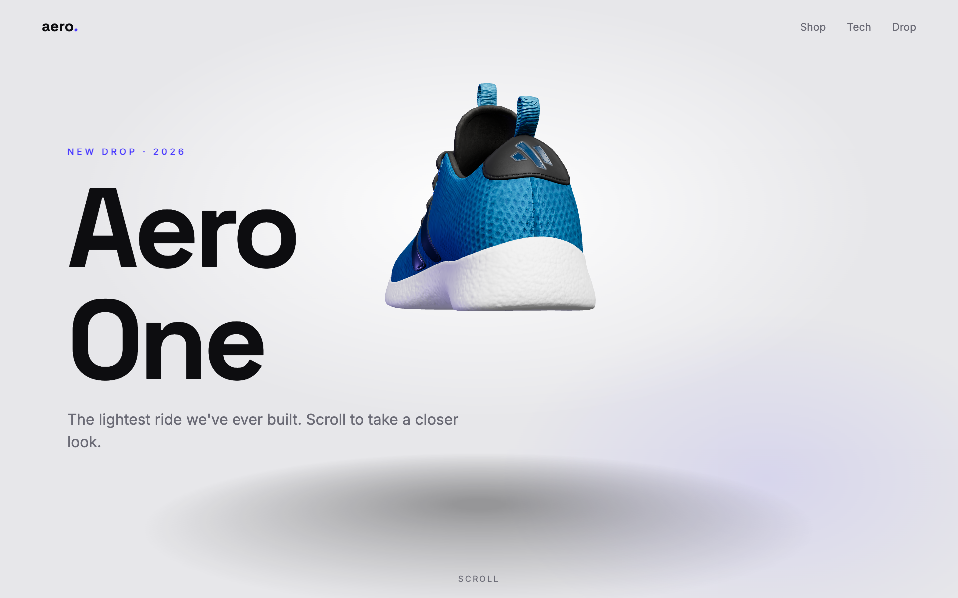 3D product showcase website example