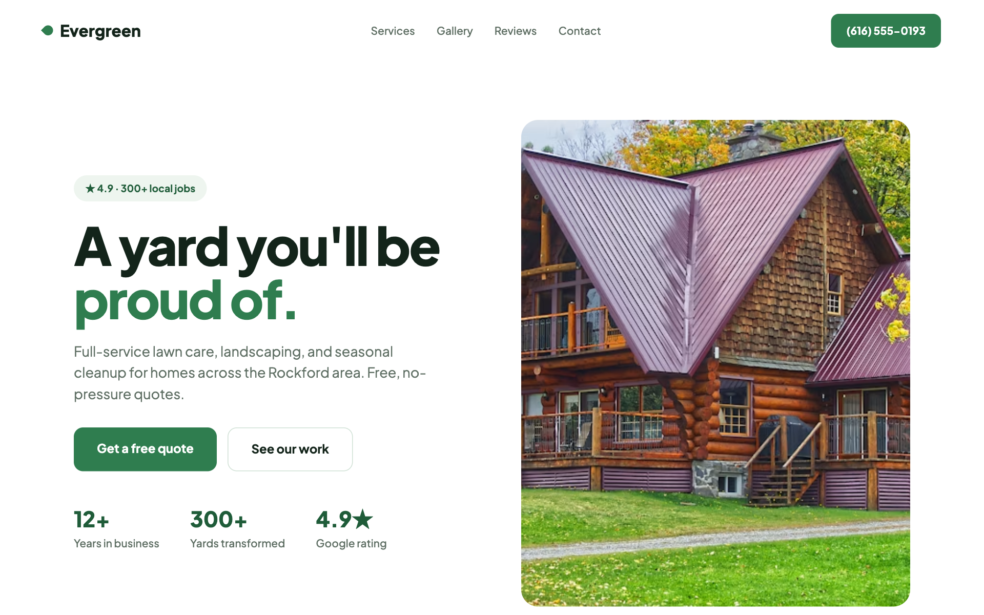 Local service website example